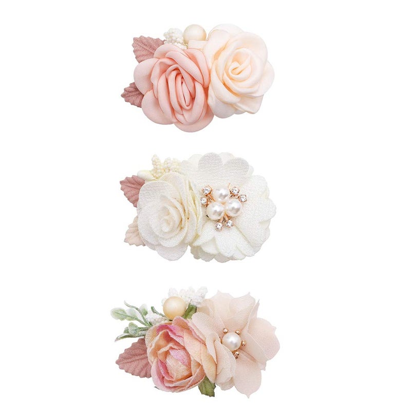 BFNAAgirl Flower Hair Clip BFNAAgirl Baby Girl Hair Bows Exquisite Hair Accessories Alligator Clips for Infants Toddlers Teen Kids Gift 3pcs/set - Image 1