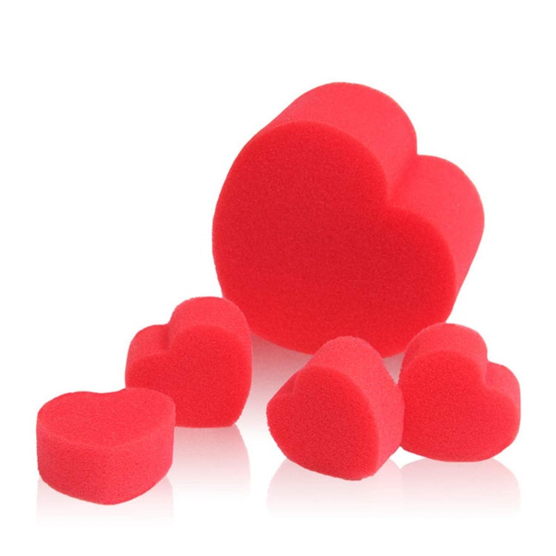 Hosfairy 10Pcs Soft Red Sponge Heart Magic Red Heart for Valentine Day Wedding Supplies - Image 1
