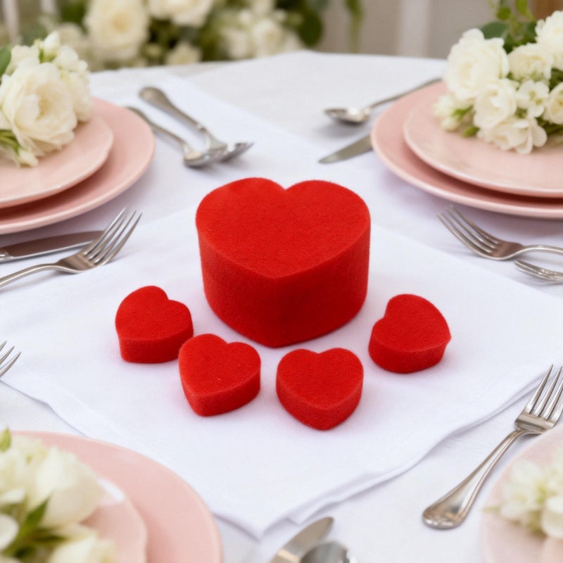 Hosfairy 10Pcs Soft Red Sponge Heart Magic Red Heart for Valentine Day Wedding Supplies - Image 5