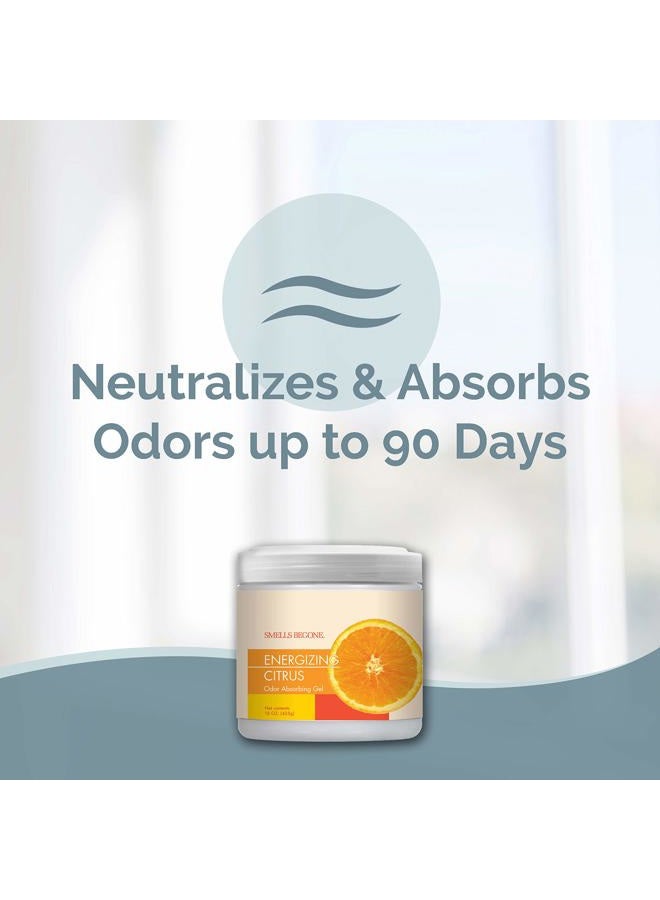 Smells Begone Air Freshener Odor Absorber Gel - Absorbs Odor from Bathrooms, Cars, Pet Areas, Boats & RVs - Made with Essential Oils - Energizing Citrus Scent - 15 Ounce - Image 2
