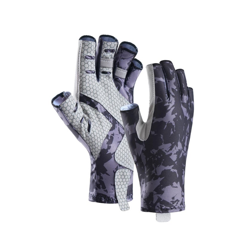 CHSMONB Fishing Gloves UPF50+ Sun Gloves, UV Protection Fingerless Gloves Men Women for Fishing, Kayaking, Rowing, Paddling, Canoeing, Hunting (GL) - Image 1