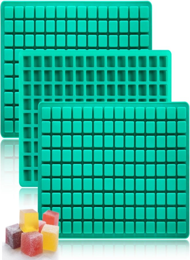 HKNMTT Square Gummy Molds Silicone, Mini Cute Candy Chocolate Keto Molds 3 Pack 126 Cavities Non-stick BPA free Tiny Bite Size Molds for Ice Cube Fruit edible Gummy Mold Easy to Release DIY Candy Making Kit - Image 1