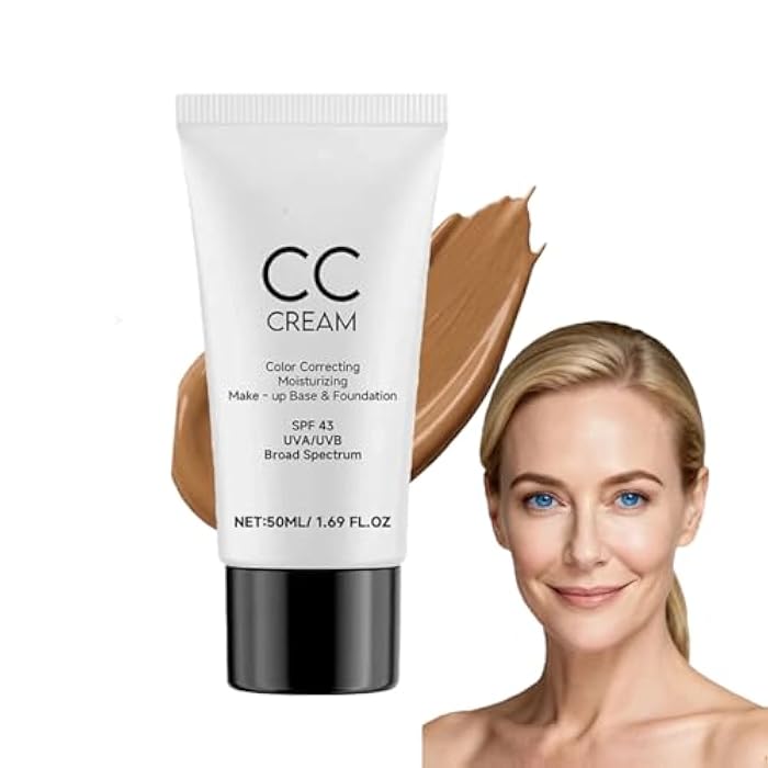 Cc Cream for Older Women,Cc Cream With Spf 43,Self Adjusting for Mature Skin, Anti-Aging Sunscreen Foundatio with Moisturizer, Conceals, Moisture & Anti Aging(3) (2) - Image 1