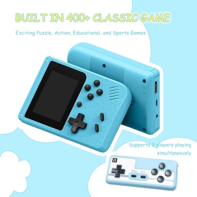 RETRO HANDHELD GAMES CONSOLE, BUILT-IN 400 VIDEO GAMES, PORTABLE VIDEO GAMING PLAYER WITH 3.0 INCH IPS SCREEN AND RECHARGEABLE BATTERY - Image 4