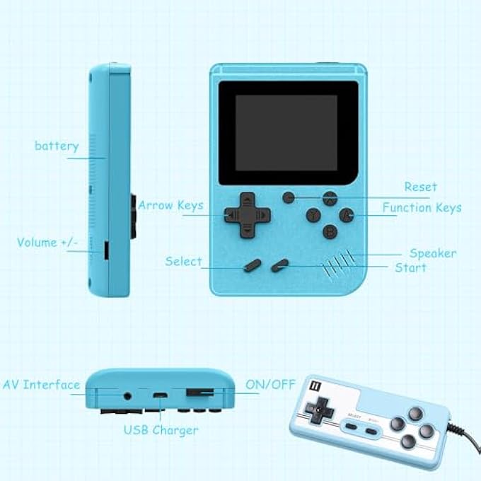 RETRO HANDHELD GAMES CONSOLE, BUILT-IN 400 VIDEO GAMES, PORTABLE VIDEO GAMING PLAYER WITH 3.0 INCH IPS SCREEN AND RECHARGEABLE BATTERY - Image 5