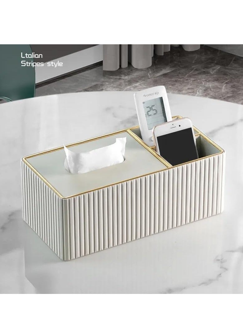 Reko PU Leather Tissue Box Cover Holder Multifunctional, Napkin Holder, Modern Facial Tissue Pumping Paper Decorative Tissue  - Image 2