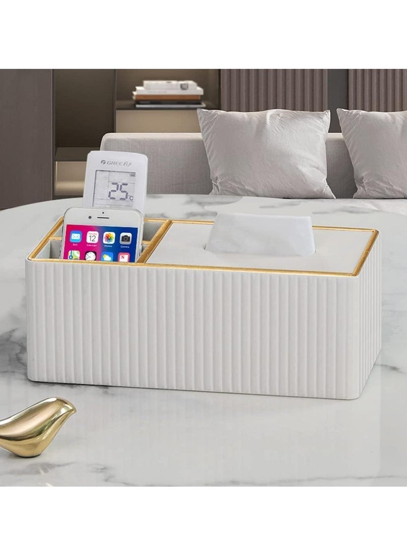 Reko PU Leather Tissue Box Cover Holder Multifunctional, Napkin Holder, Modern Facial Tissue Pumping Paper Decorative Tissue  - Image 4