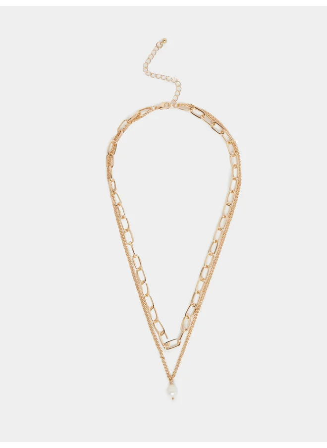 ستايلي Styli Set of 2 - Pearl Drop Necklace