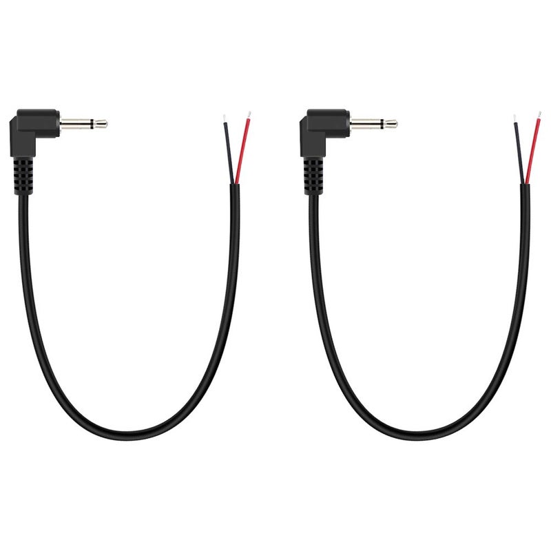 Fancasee 2-Pack 3.5mm 1/8" to Speaker Wire TS Mono Right Angle Male Plug to Bare Wire Pigtail 3.5mm Jack Connector Adapter Repair Audio Cable for Speaker, Trigger Cable - Image 1