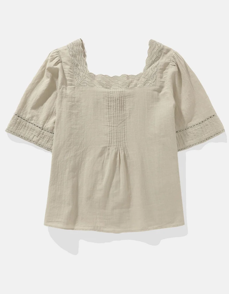 امريكان ايجل بلوزة بأزرار وقبة مربعة