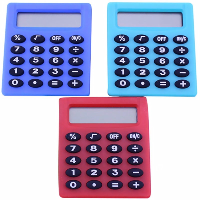 3 Pcs Mini Plastic Basic Calculators Pocket Size For School Office Use - Image 2