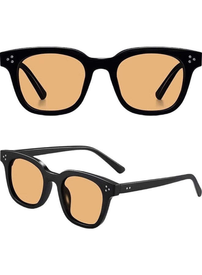Bai Xiaoshe White Small Luxury Sunglasses-2327 [Orange Slice] Sunscreen Glasses Wind Trend Matching Men And Women Driving Sunglasses - Image 1