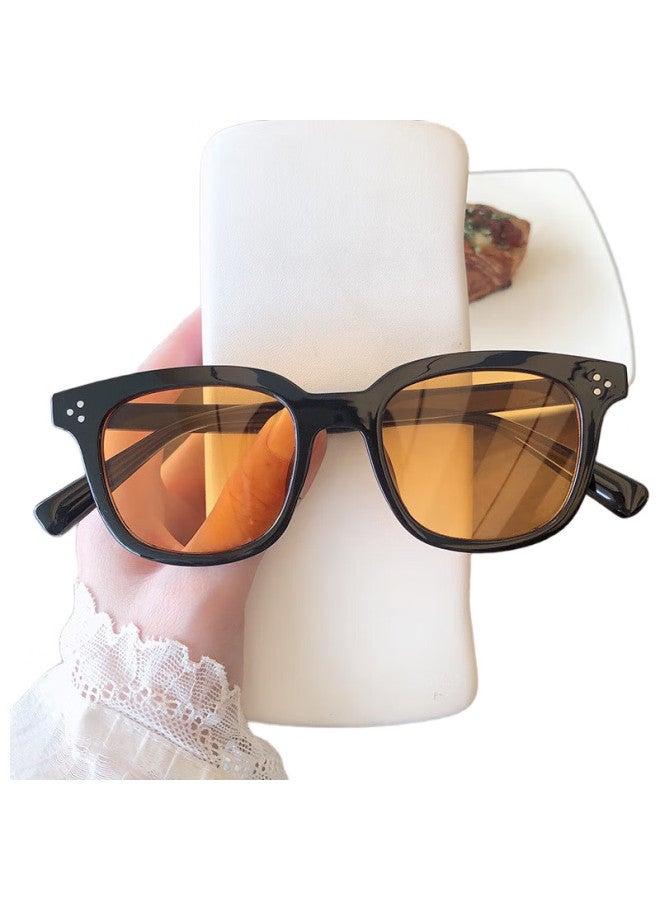Bai Xiaoshe White Small Luxury Sunglasses-2327 [Orange Slice] Sunscreen Glasses Wind Trend Matching Men And Women Driving Sunglasses - Image 3