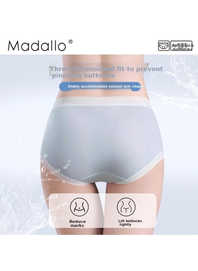 Madallo Modal 4-pack Women's Underwear, Silk-like Seamless Antibacterial Summer Thin Quick-dry Breathable Girls' Triangle Briefs, Size L - Image 5