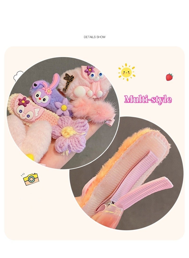 18 PCS Cute Hair Clips Fashion Girls Hair Accessories Colorful Plush Hair Clips Non-slip Metal Snap Pins for Girls Kids Teens Toddlers - Image 4