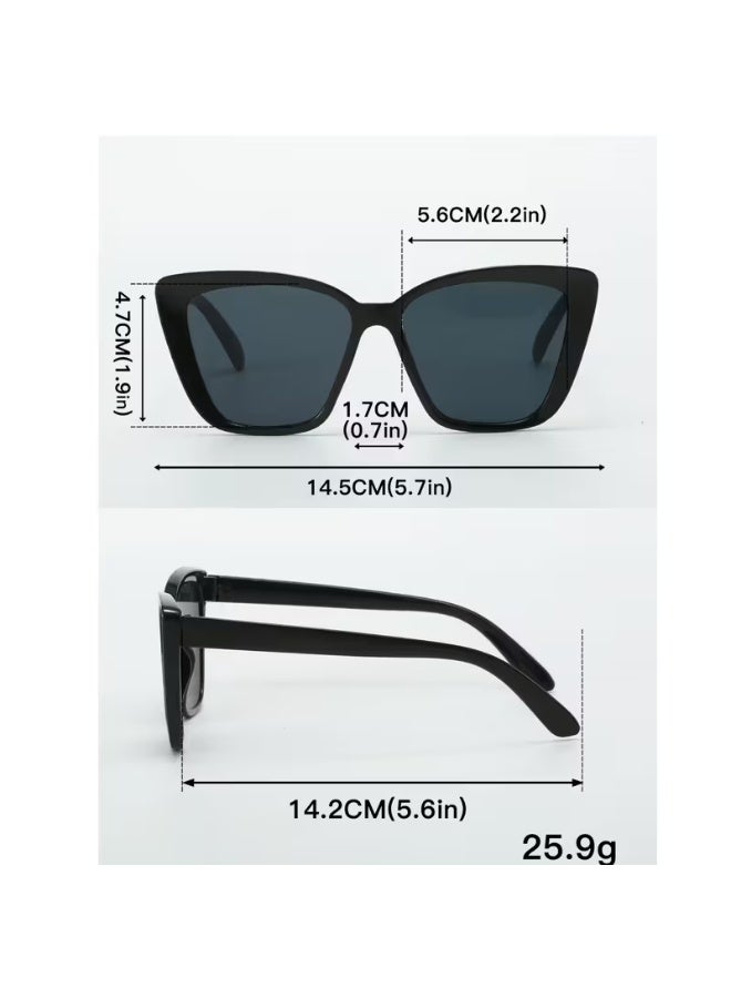 SCENT HOUSE 3pcs Ladies Cat Eye Frame Classic Color Matching European And American Hot Style Fashion Decorative Glasses Fashion Wear Daily Leisure Suitable for Holiday Gifts The Best Choice (Includes eyeglass case),sunglasses - Image 2