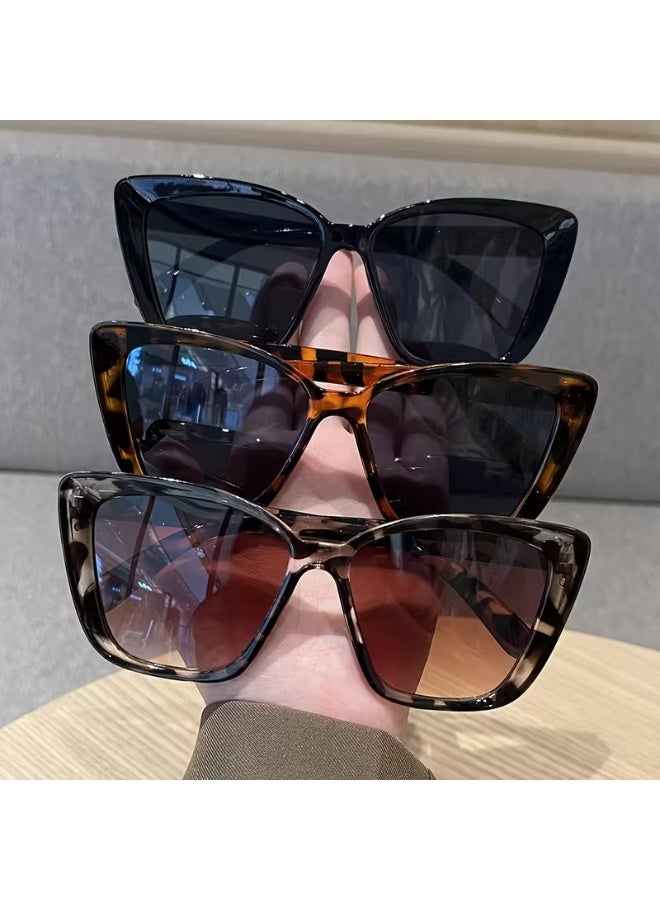SCENT HOUSE 3pcs Ladies Cat Eye Frame Classic Color Matching European And American Hot Style Fashion Decorative Glasses Fashion Wear Daily Leisure Suitable for Holiday Gifts The Best Choice (Includes eyeglass case),sunglasses - Image 5
