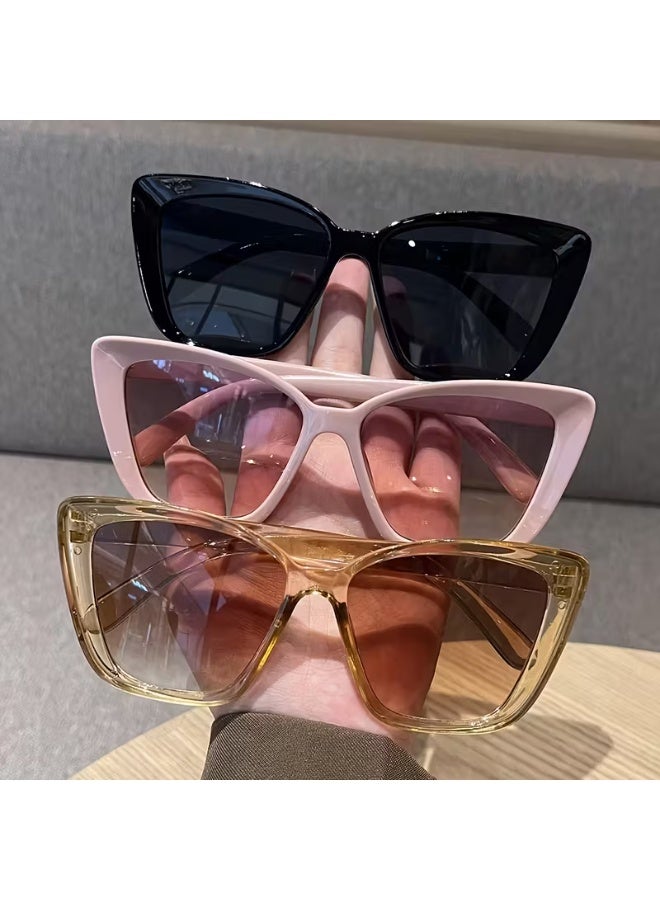 SCENT HOUSE 3pcs Ladies Cat Eye Frame Classic Color Matching European And American Hot Style Fashion Decorative Glasses Fashion Wear Daily Leisure Suitable for Holiday Gifts The Best Choice (Includes eyeglass case),sunglasses - Image 4