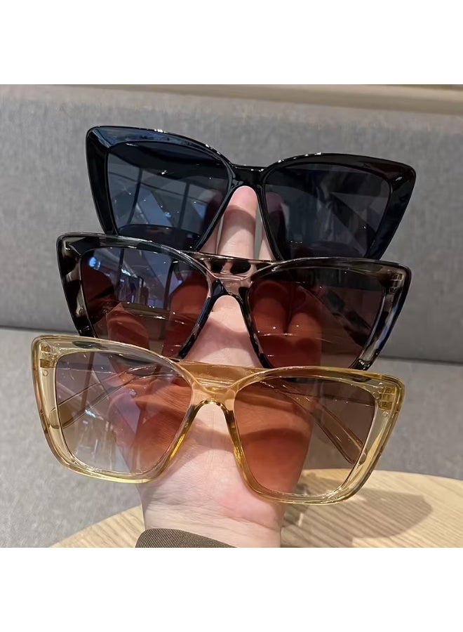 SCENT HOUSE 3pcs Ladies Cat Eye Frame Classic Color Matching European And American Hot Style Fashion Decorative Glasses Fashion Wear Daily Leisure Suitable for Holiday Gifts The Best Choice (Includes eyeglass case),sunglasses - Image 1