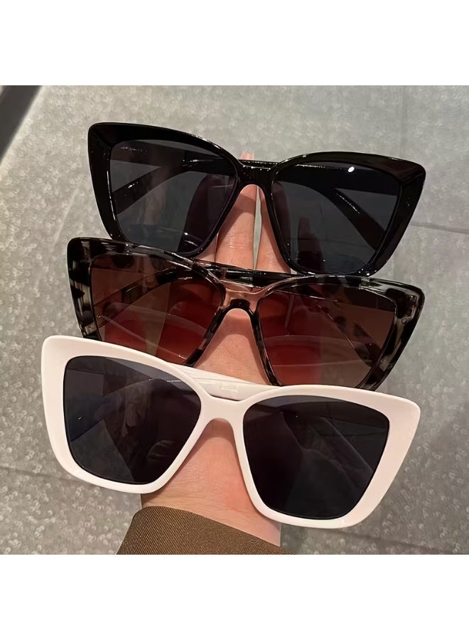 SCENT HOUSE 3pcs Ladies Cat Eye Frame Classic Color Matching European And American Hot Style Fashion Decorative Glasses Fashion Wear Daily Leisure Suitable for Holiday Gifts The Best Choice (Includes eyeglass case),sunglasses - Image 3