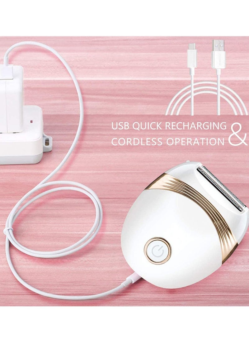 Electric Hair Removal Epilator, Portable Waterproof Painless Electric Hair Shaver, USB Rechargeable Lady Cordless Depilator, Bikini Trimmer Wet and Dry Use for Arm Bikini Leg Underarm - Image 5