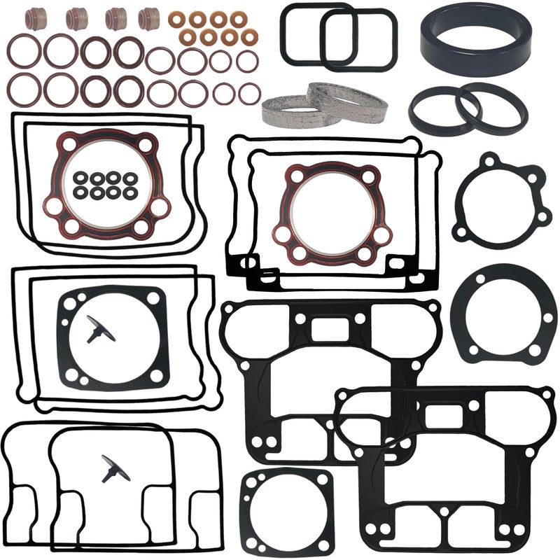BIGLKNM Top End Gasket Kit Compatible with Harley-Davidson EVO Big Twin 80ci 1340CC Dyna Low Rider Super Glide Wide Glide Tour Glide Softail FXST 1984-1998 - Image 1