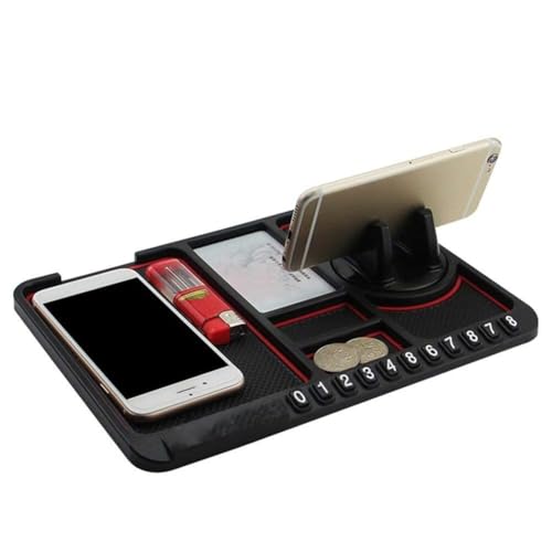 AutoRio Car Non Slip Dashboard Mat 4-in-1 Multifunctional Phone Holder Phone Pad with Temporary Car Parking Number & 2 Perfume Aromatherapy Anti-Shake Pad Universal. - Image 2