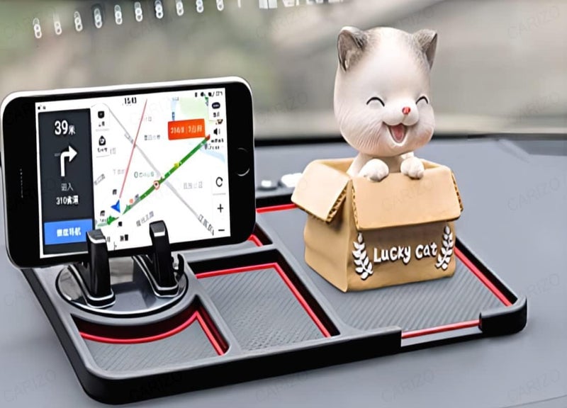 AutoRio Car Non Slip Dashboard Mat 4-in-1 Multifunctional Phone Holder Phone Pad with Temporary Car Parking Number & 2 Perfume Aromatherapy Anti-Shake Pad Universal. - Image 3