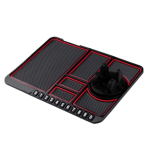 AutoRio Car Non Slip Dashboard Mat 4-in-1 Multifunctional Phone Holder Phone Pad with Temporary Car Parking Number & 2 Perfume Aromatherapy Anti-Shake Pad Universal. - Image 1