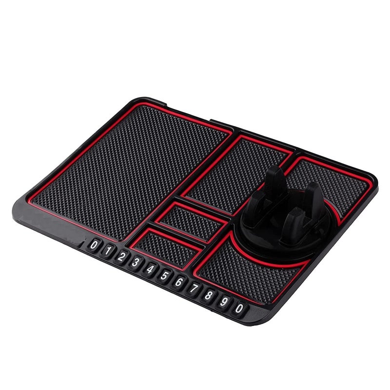 AutoRio Car Non Slip Dashboard Mat 4-in-1 Multifunctional Phone Holder Phone Pad with Temporary Car Parking Number & 2 Perfume Aromatherapy Anti-Shake Pad Universal. - Image 4