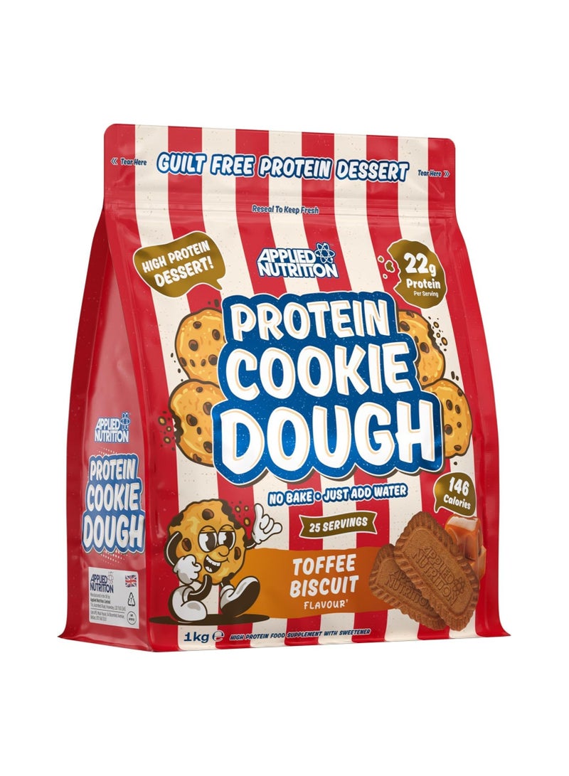 Applied Nutrition Protein Cookie Dough, 22g Protein, High Protein Dessert, Toffee Biscuit, 25 Servings - Image 1