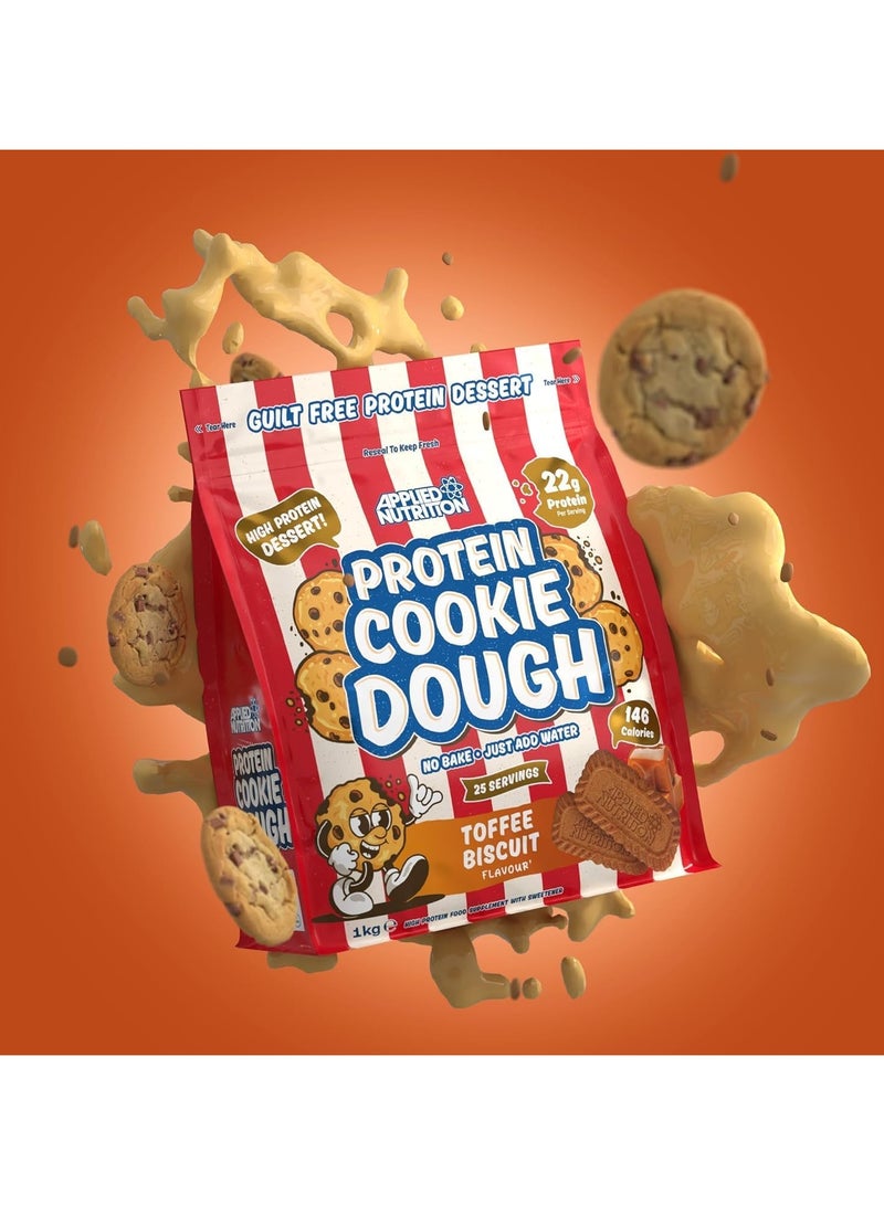 Applied Nutrition Protein Cookie Dough, 22g Protein, High Protein Dessert, Toffee Biscuit, 25 Servings - Image 2