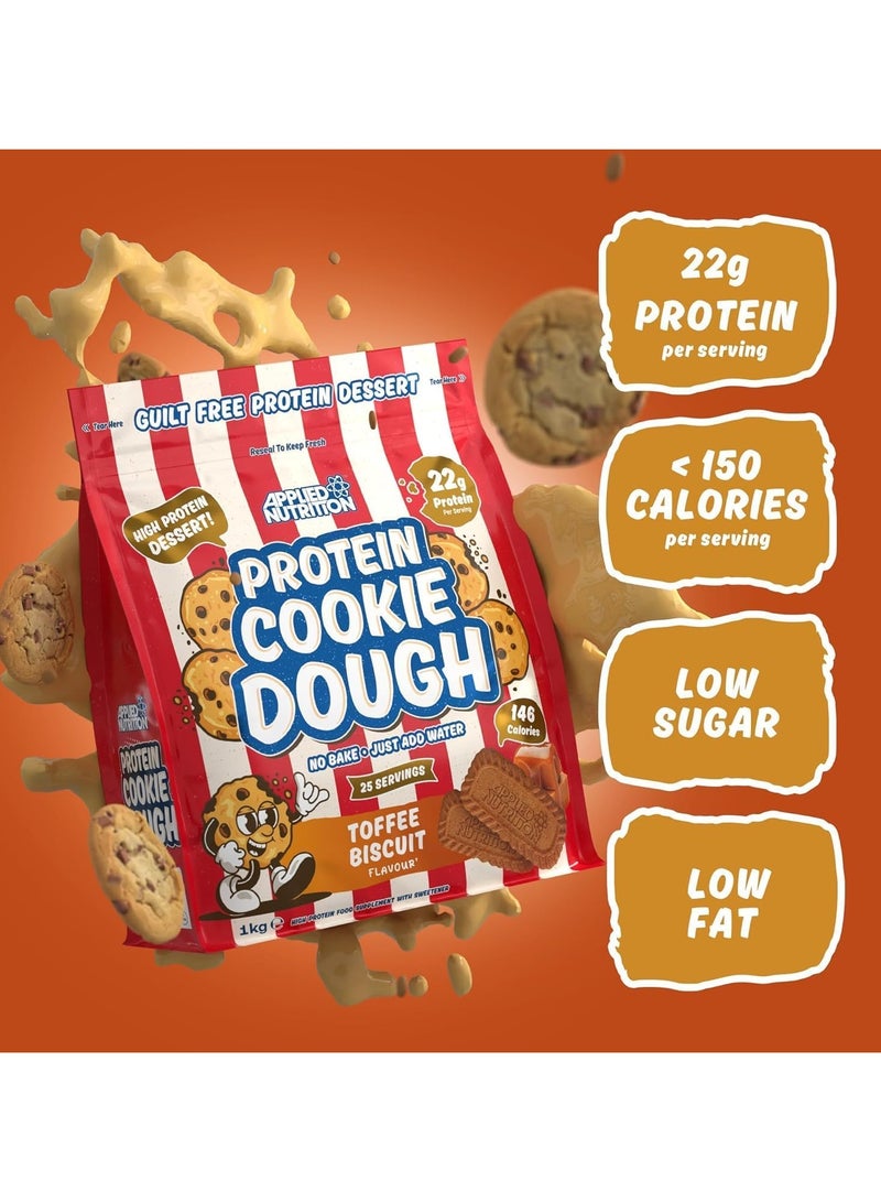 Applied Nutrition Protein Cookie Dough, 22g Protein, High Protein Dessert, Toffee Biscuit, 25 Servings - Image 3