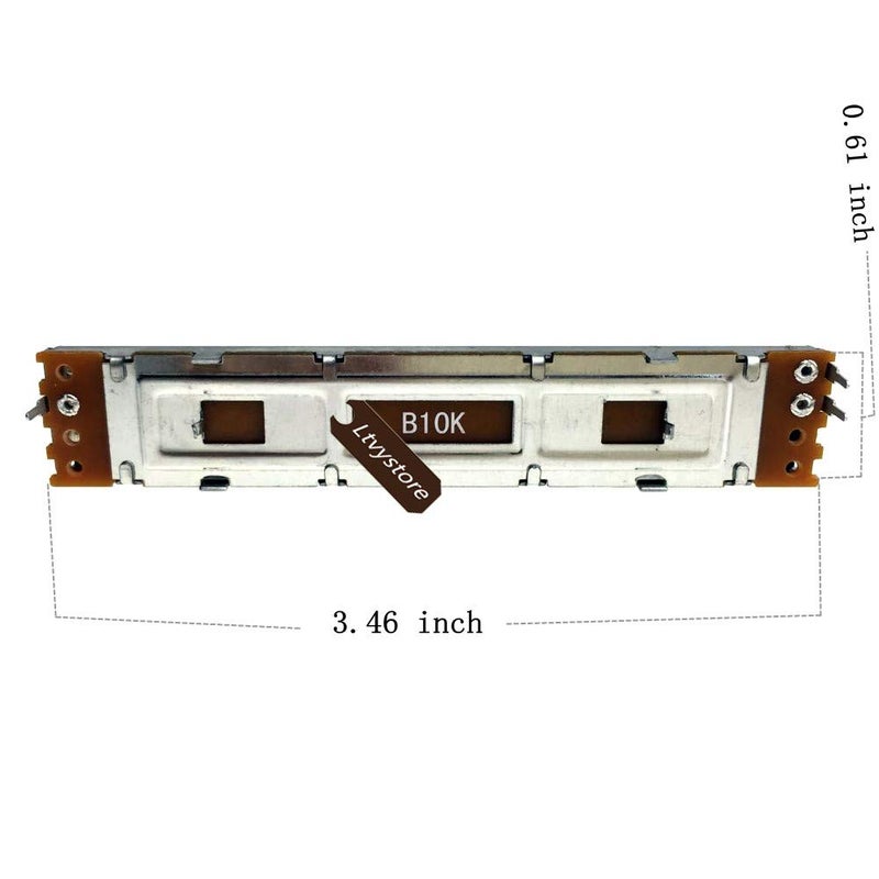 Ltvystore B10K Slide Potentiometer Single Linear 10K Ohm Electronic Potentiometer 88MM, Pack of 10 - Image 3