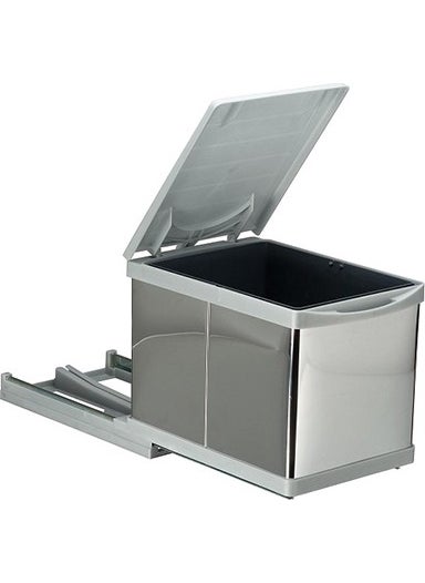 Pelikan Railed Chrome Single Bucket 16 lt Waste Bin  - Image 1