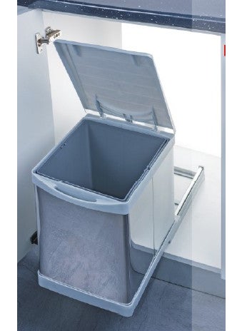 Pelikan Railed Chrome Single Bucket 16 lt Waste Bin  - Image 2