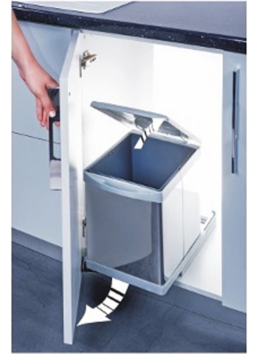 Pelikan Railed Chrome Single Bucket 16 lt Waste Bin  - Image 3