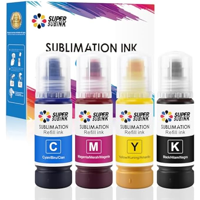 SUBLIMATION INK FOR EPSON 2810 ET-2850 2830 2815 4810 COMPATIBLE EPSON ECOTANK PRINTER (AUTOFILL/ICC-FREE/ANTI-UV) - Image 1