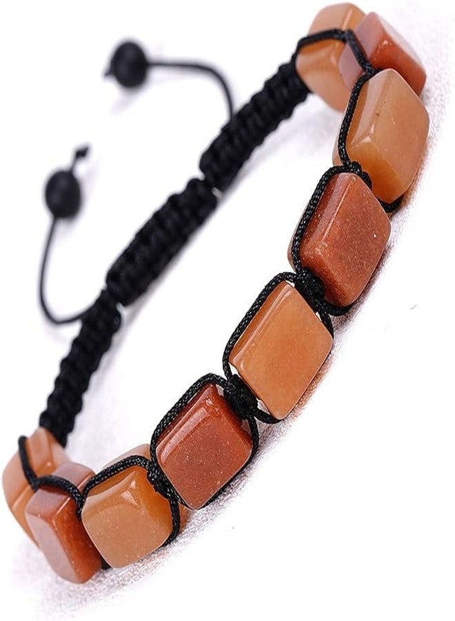 THE MEN THING MOSAIC SQUARE - Beads Bracelet with Natural Stone - Adjustable Bracelet for Men & Boys - Image 1
