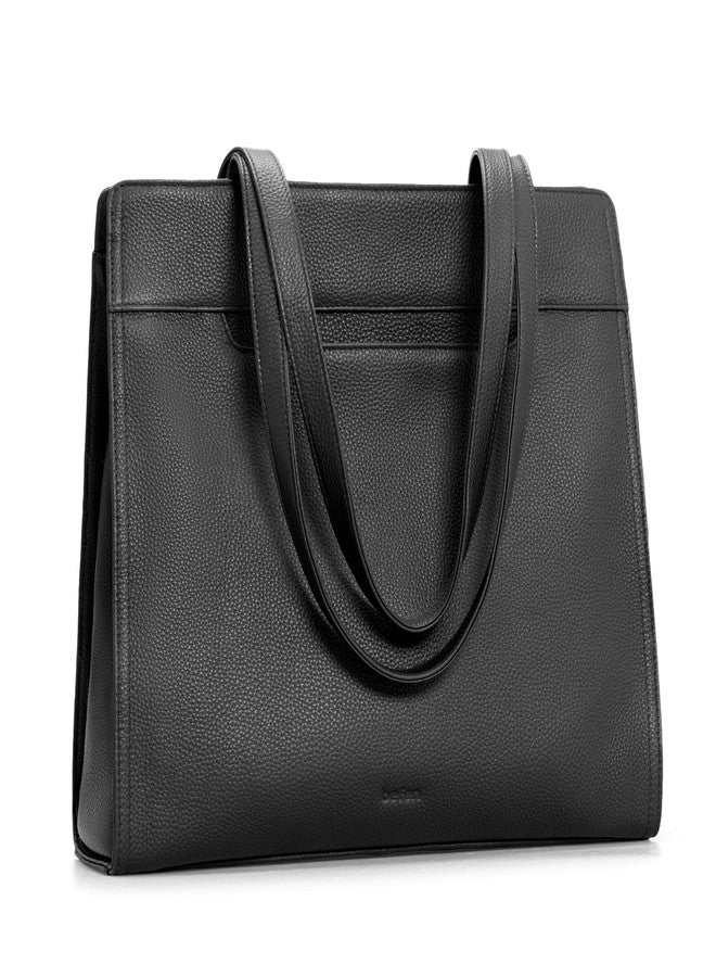 befen Genuine Leather Tote Bag for Women Work,Black Leather Tote Bag,Large Women's Zippered Shoulder Bags Purses Satchel Handbags with Top Handles Work Purse for Daily Travel - Image 1