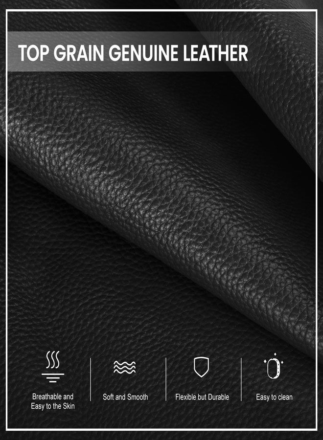 befen Genuine Leather Tote Bag for Women Work,Black Leather Tote Bag,Large Women's Zippered Shoulder Bags Purses Satchel Handbags with Top Handles Work Purse for Daily Travel - Image 4