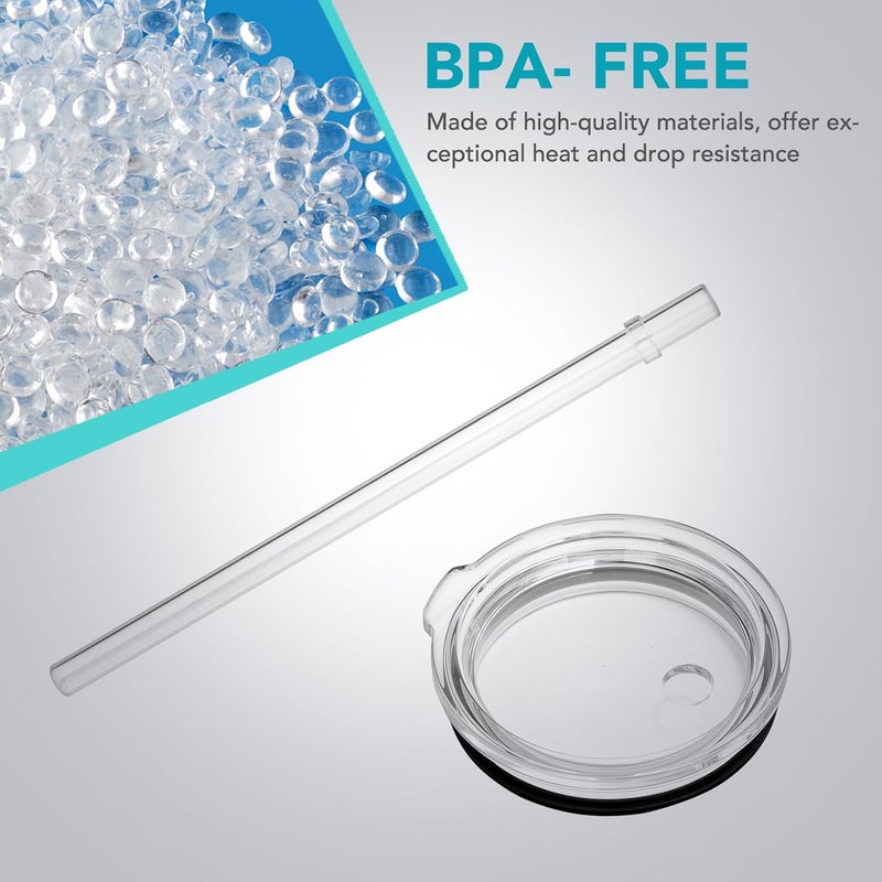 SOONSURE 30 oz Tumbler Straw Lid, Replacement Straw Lids Compatible for YETI Rambler 26 oz Cup, 30 oz Tumbler, 35 oz Straw Mug, BPA Free and Shatter-proof Travel Straw Top Lids Covers, 2 Pack - Image 5
