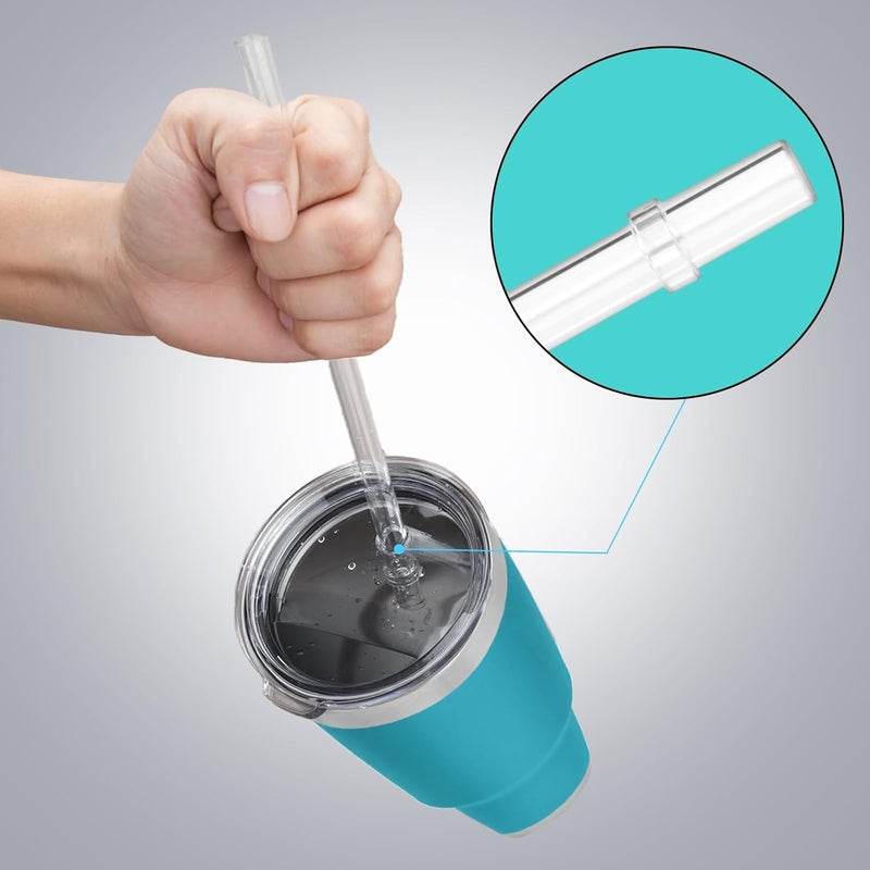 SOONSURE 30 oz Tumbler Straw Lid, Replacement Straw Lids Compatible for YETI Rambler 26 oz Cup, 30 oz Tumbler, 35 oz Straw Mug, BPA Free and Shatter-proof Travel Straw Top Lids Covers, 2 Pack - Image 3