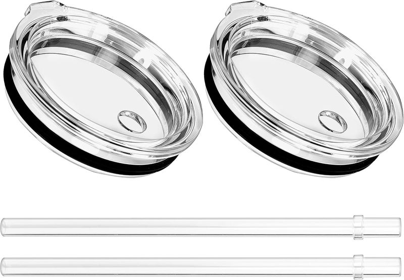 SOONSURE 30 oz Tumbler Straw Lid, Replacement Straw Lids Compatible for YETI Rambler 26 oz Cup, 30 oz Tumbler, 35 oz Straw Mug, BPA Free and Shatter-proof Travel Straw Top Lids Covers, 2 Pack - Image 1