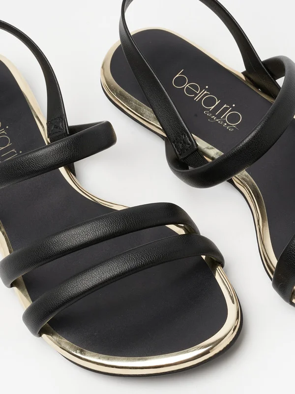 Beira Rio Beira Rio Ladies Sandals With Back Strap Black | Made In Brazil