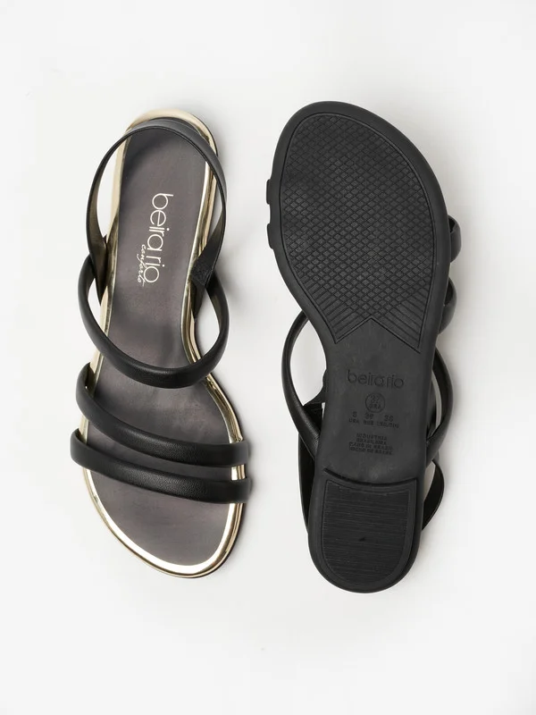 Beira Rio Beira Rio Ladies Sandals With Back Strap Black | Made In Brazil