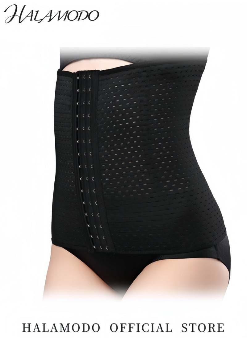 HALAMODO - Women's Waist Trainer Corset for Everyday Wear Steel Boned Tummy Control Body Shaper with Adjustable Hooks for Weight Loss - Image 1