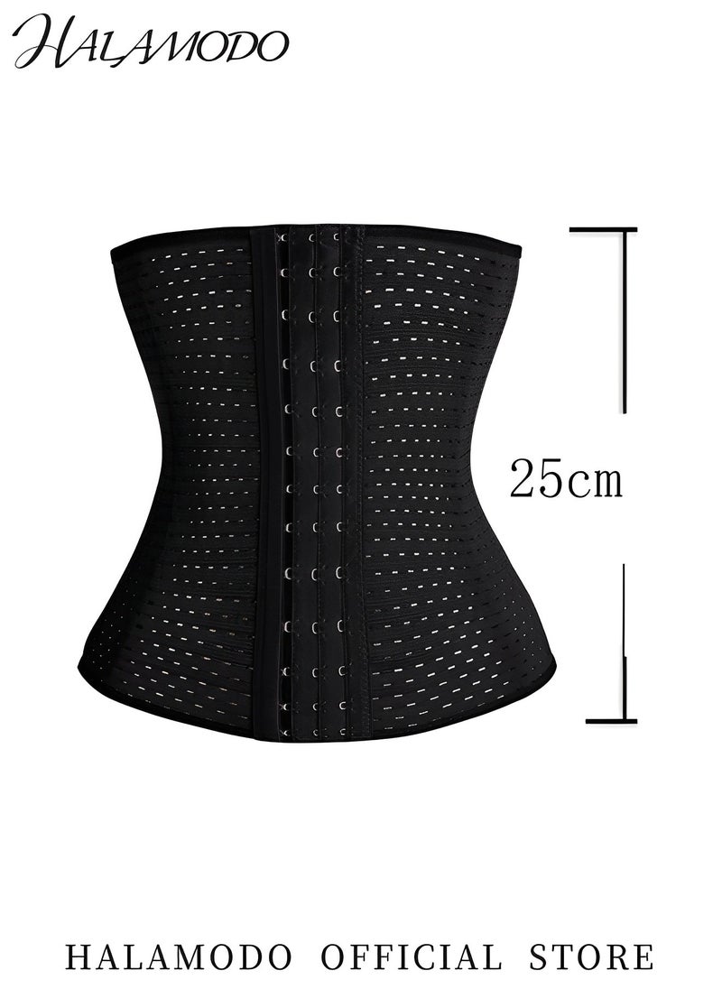 HALAMODO - Women's Waist Trainer Corset for Everyday Wear Steel Boned Tummy Control Body Shaper with Adjustable Hooks for Weight Loss - Image 1