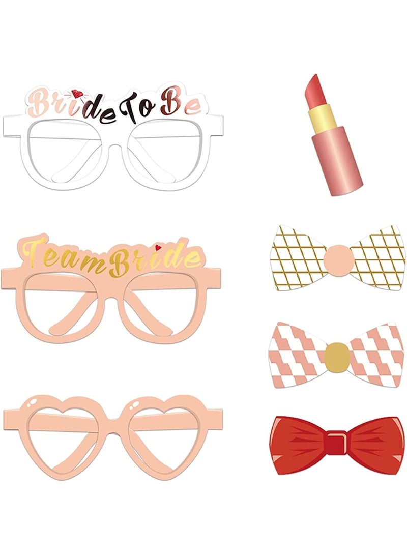 Wedding Bridal Shower Photo Booth Props, 23 Pieces Rose Gold Bachelorette Party Decorations Photo Booth for Bridal Shower Bride to Be Girls Night Out Hen Party Gift Accessories Wedding Favor Supplies - Image 2