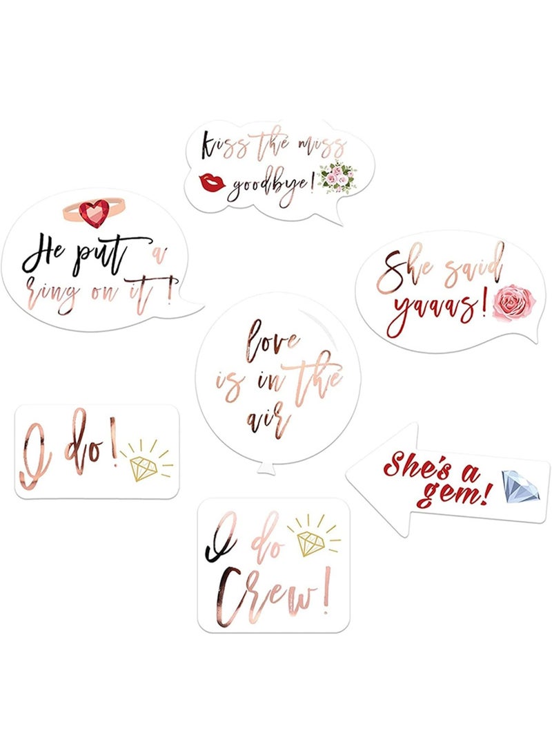 Wedding Bridal Shower Photo Booth Props, 23 Pieces Rose Gold Bachelorette Party Decorations Photo Booth for Bridal Shower Bride to Be Girls Night Out Hen Party Gift Accessories Wedding Favor Supplies - Image 3